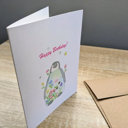 Happy Penguin Birthday Card