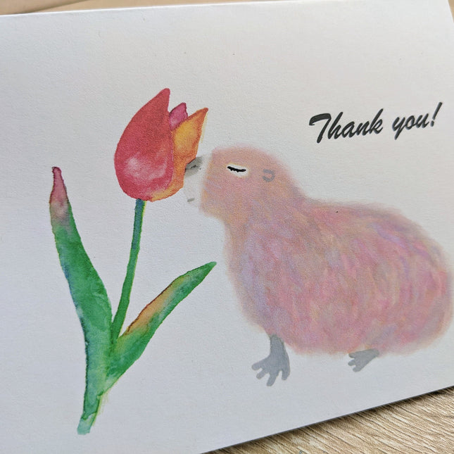 Capybara Thank You Card