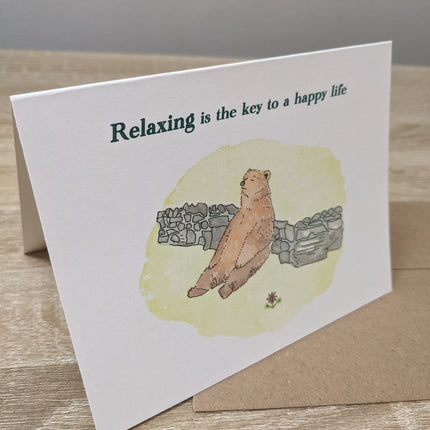 Relaxing Bear Greeting Card