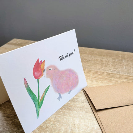 Capybara Thank You Card