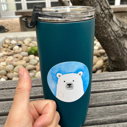 Thumbs Up Polar Bear Sticker