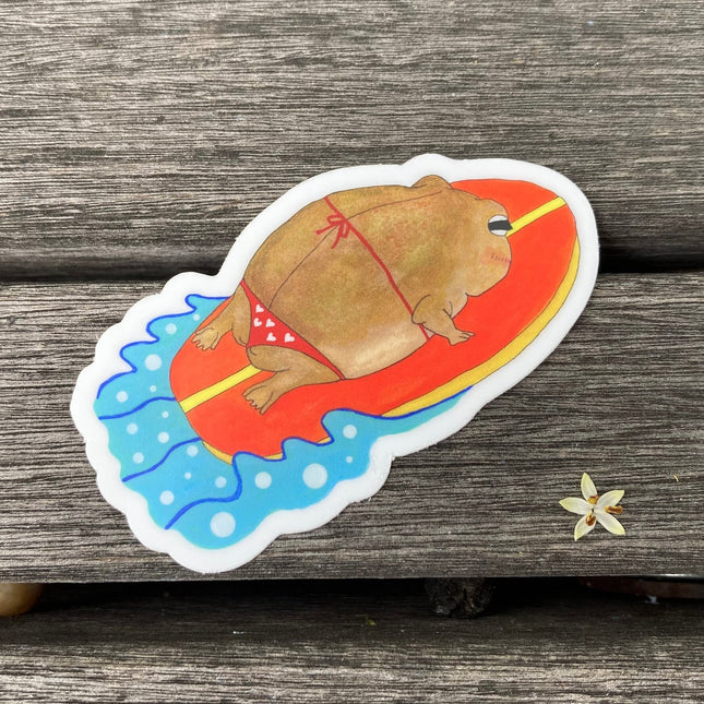 Surfing Desert Rain Frog Sticker