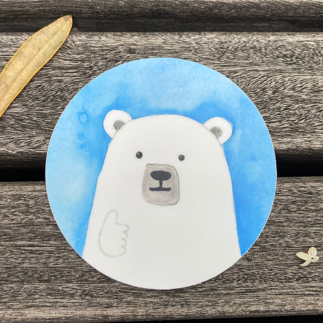 Thumbs Up Polar Bear Sticker