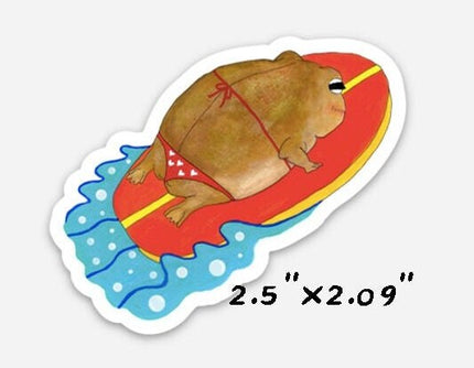 Surfing Desert Rain Frog Sticker