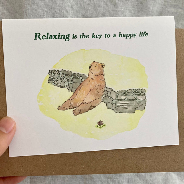 Relaxing Bear Greeting Card